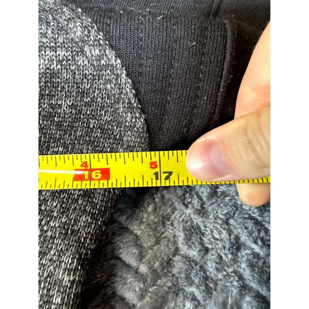 U.S. Polo Assn. Hoodie Boys Medium Gray Black Raglan Sleeve Knitted Fleece Lined